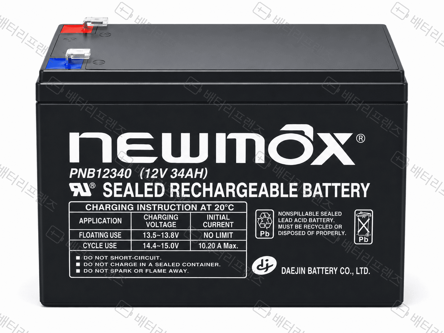 대진전지 뉴맥스 PNB12340 12V 34Ah 산업용 배터리 UPS 비상전원용