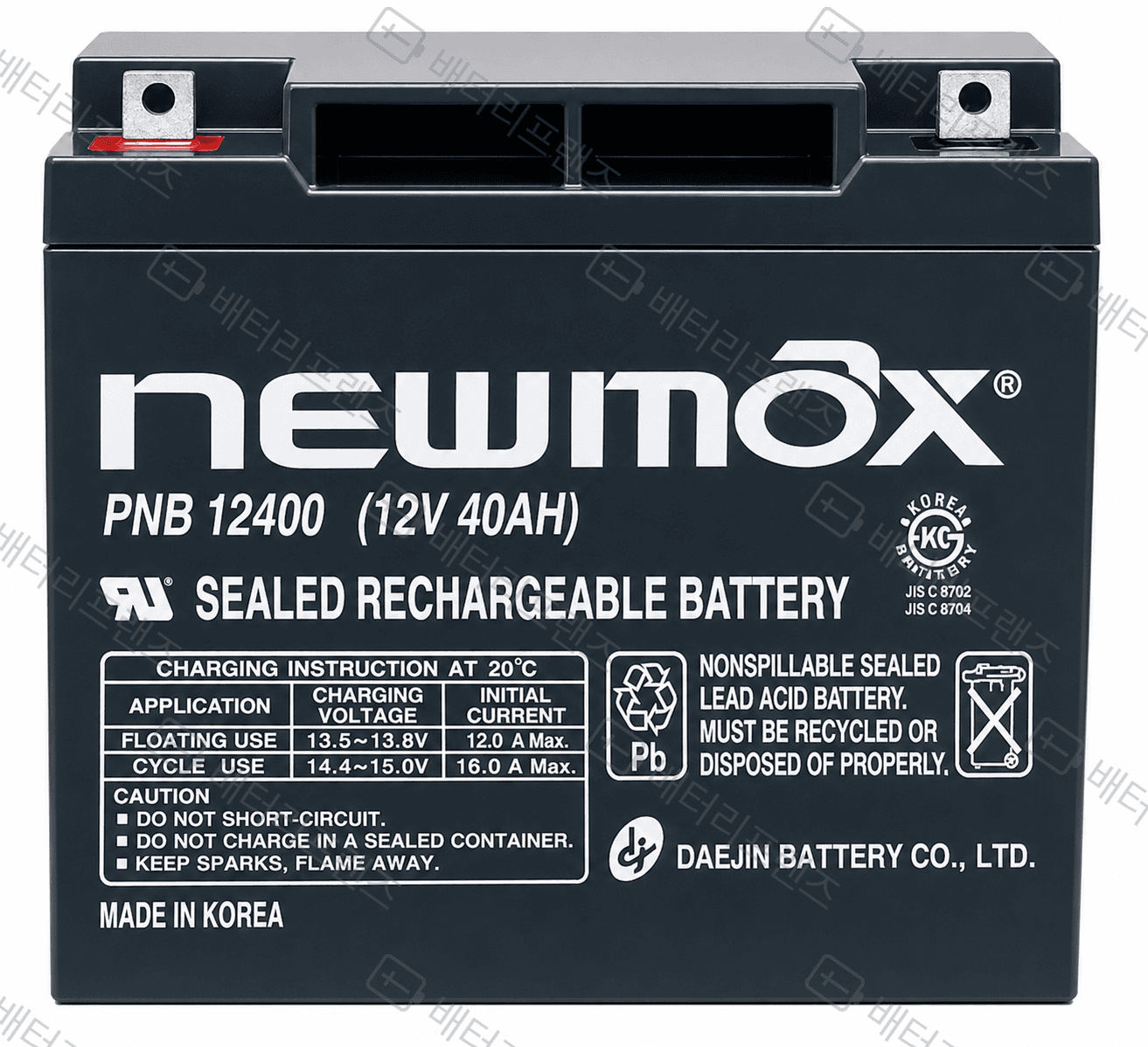 대진전지 뉴맥스 PNB12400 12V 42Ah 산업용 배터리 UPS 비상전원용